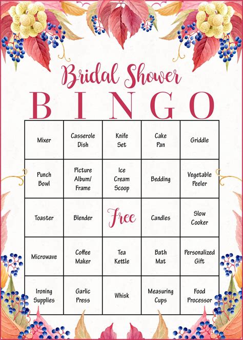 bridal shower present bingo